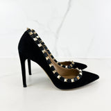 Valentino Black Suede Rockstud Pumps 95mm Size 36