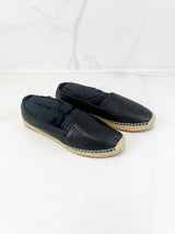 Saint Laurent Black Monogram Espadrilles Size 38