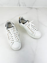 Dolce & Gabbana Portofino Calfskin Leather Sneaker with Pearl