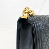 Chanel Black Old Medium Calfskin Boy Bag GHW