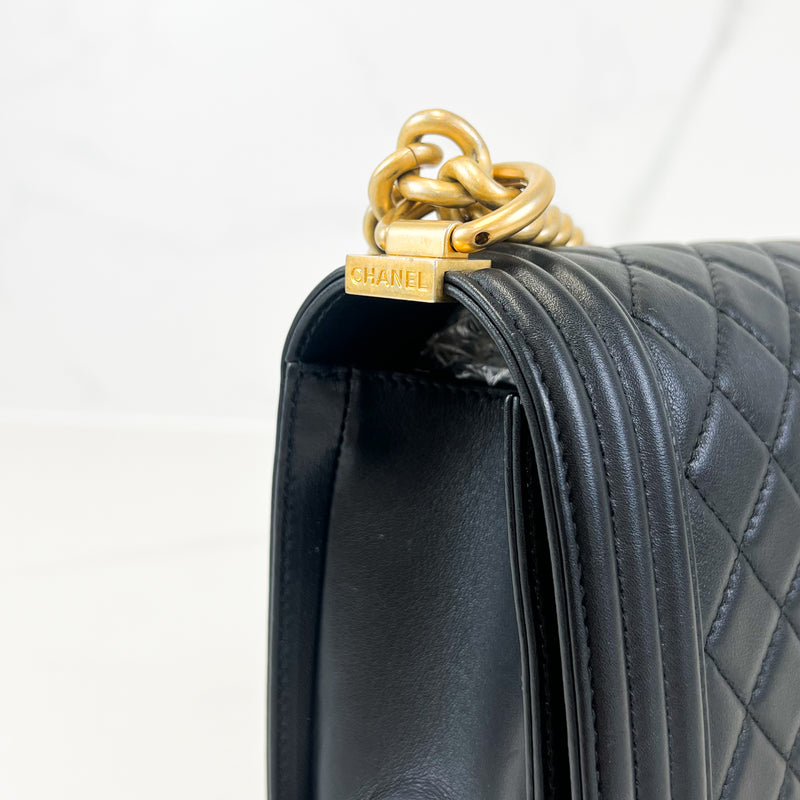 Chanel Black Old Medium Calfskin Boy Bag GHW