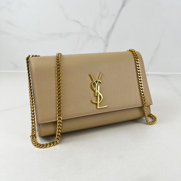 Saint Laurent Medium Kate in Grain De Poudre