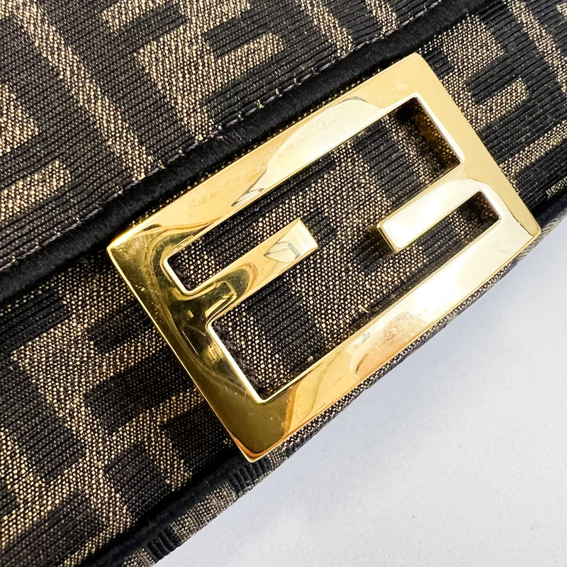 Fendi FF Jacquard FF Fabric Baguette Bag