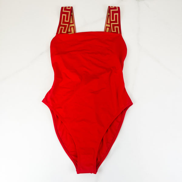 Versace Red Greca Swimsuit Size 3