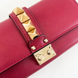 Valentino Rockstud Leather Long Wallet on Chain