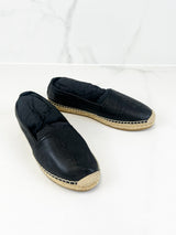 Saint Laurent Black Monogram Espadrilles Size 38