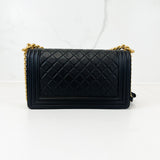 Chanel Black Old Medium Calfskin Boy Bag GHW