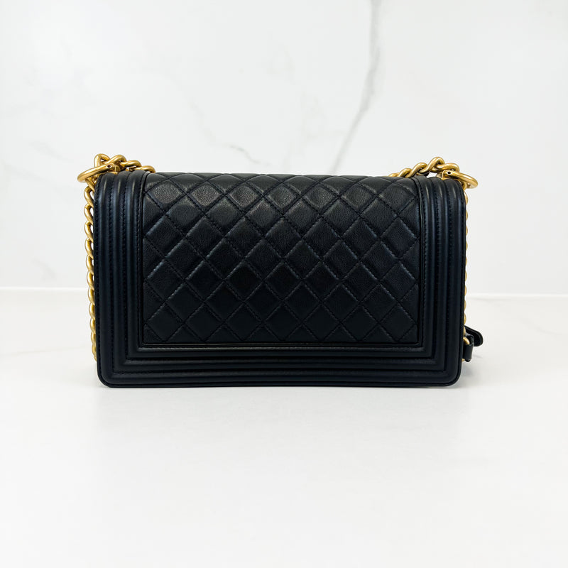 Chanel Black Old Medium Calfskin Boy Bag GHW