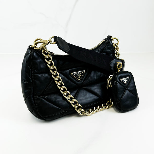 Prada Black Puffy Leather Re-Edition