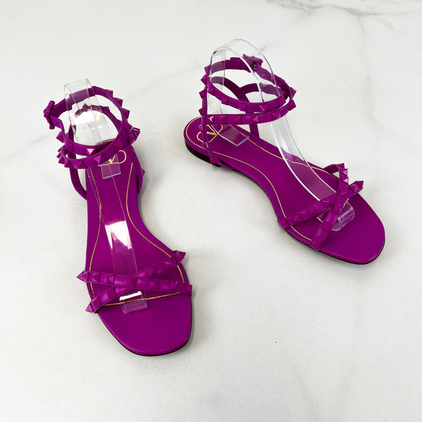 Valentino Fuschia Pink Rockstud Sandals Size 39