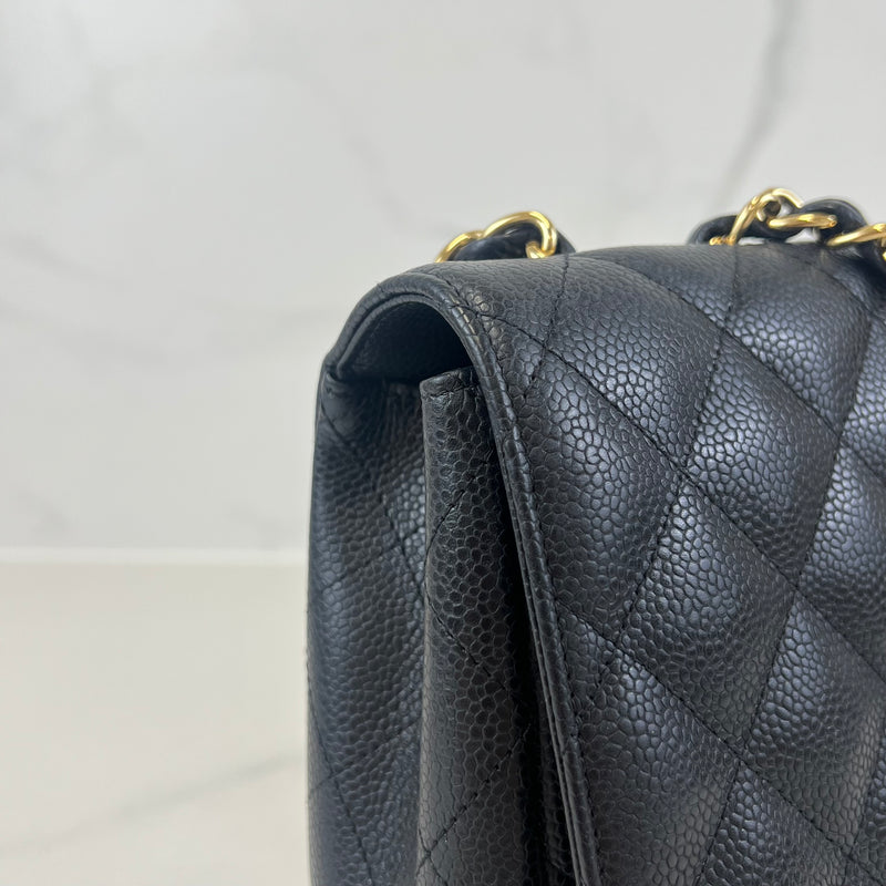 Chanel Classic Jumbo Single Flap Caviar Shoulder Bag GHW