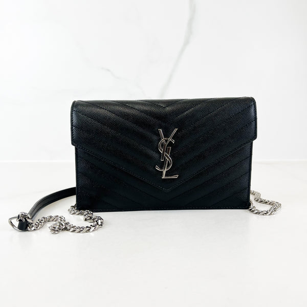 Saint Laurent Black Cassandre Envelope WOC