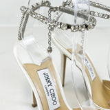 Jimmy Choo White Saeda 100 Sandal Size 38