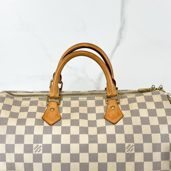 Louis Vuitton Speedy 35 Bandoulière Damier Azur Canvas