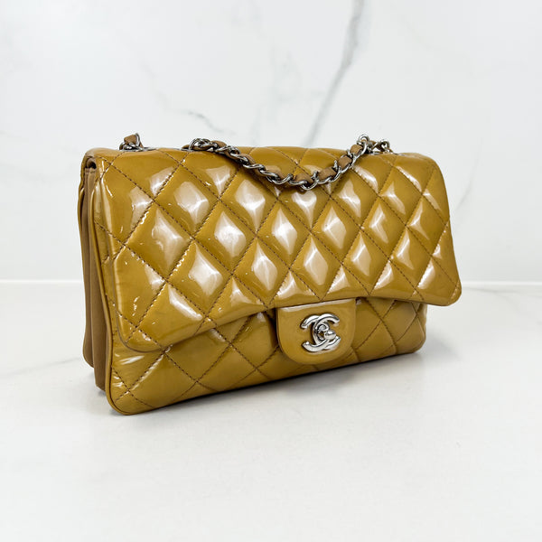 Chanel Nude Quilted Patent Medium 3 Accordion Bag with SHW