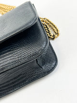 Balenciaga Black Lizard Embossed Leather WOC