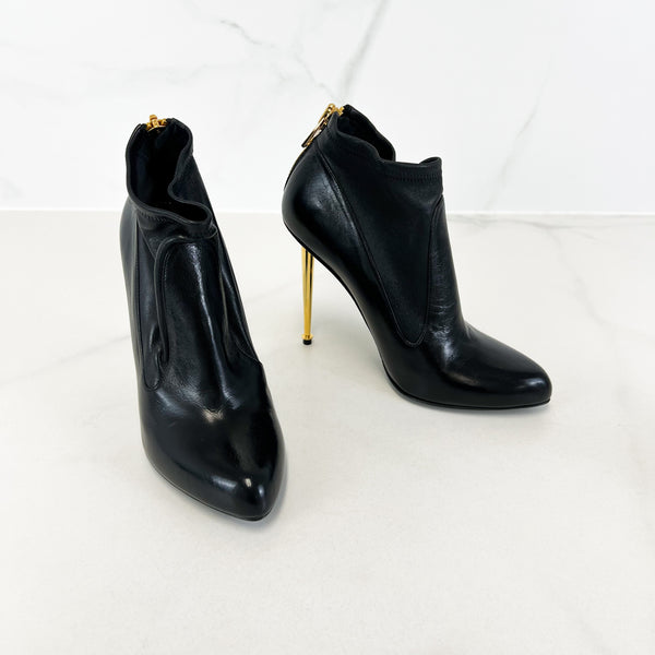 Tom Ford Black Stiletto Leather Boots Size 38.5