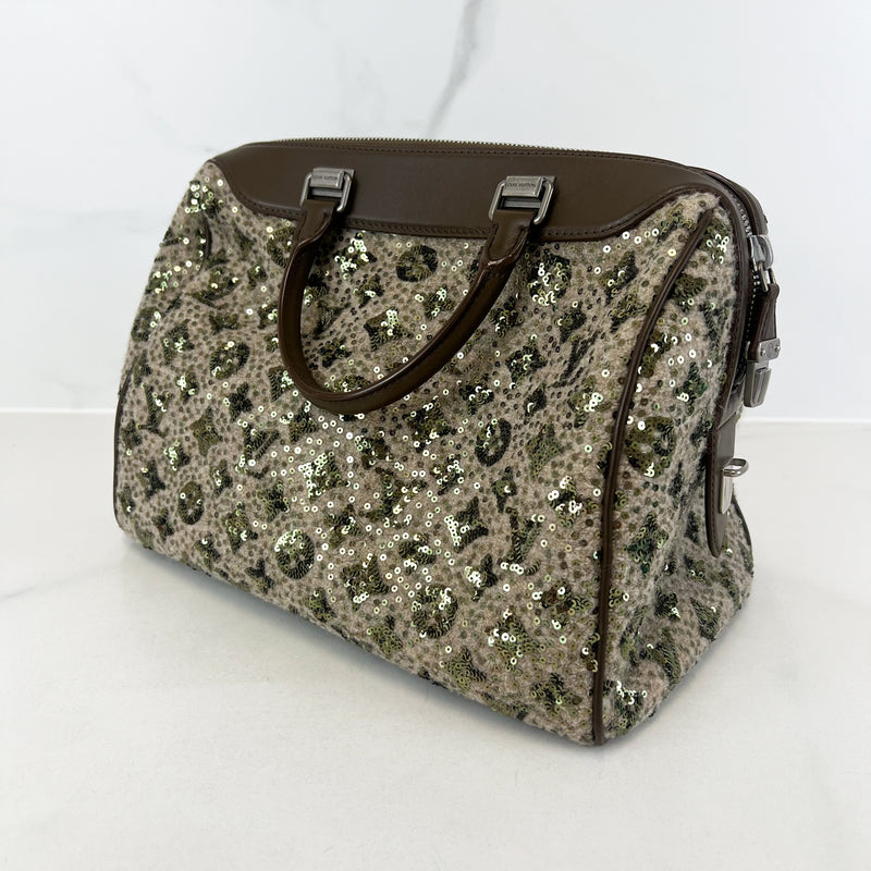 Louis Vuitton Khaki/ Brown Monogram Sequin Speedy 30