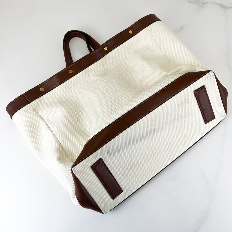 Tom Ford White Canvas Tote Bag