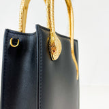 Bvlgari Black Leather Serpenti Mini Tote