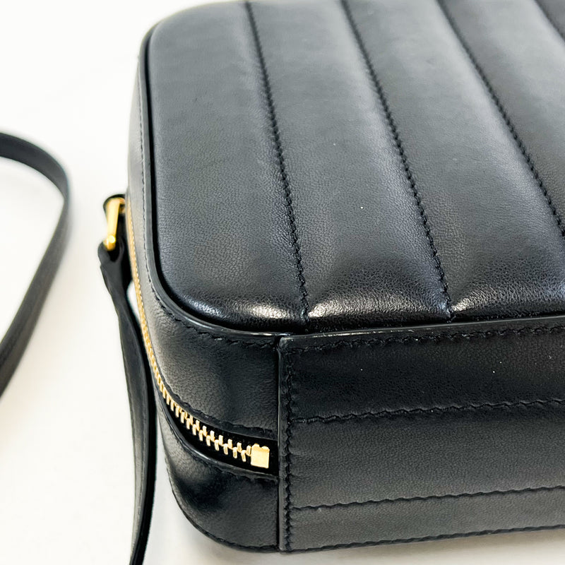 Saint Laurent Mini Black Vicky Smooth Leather Shoulder Bag