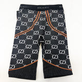 Gucci GG Jacquard Jersey Black/Orange Leggings Size Small