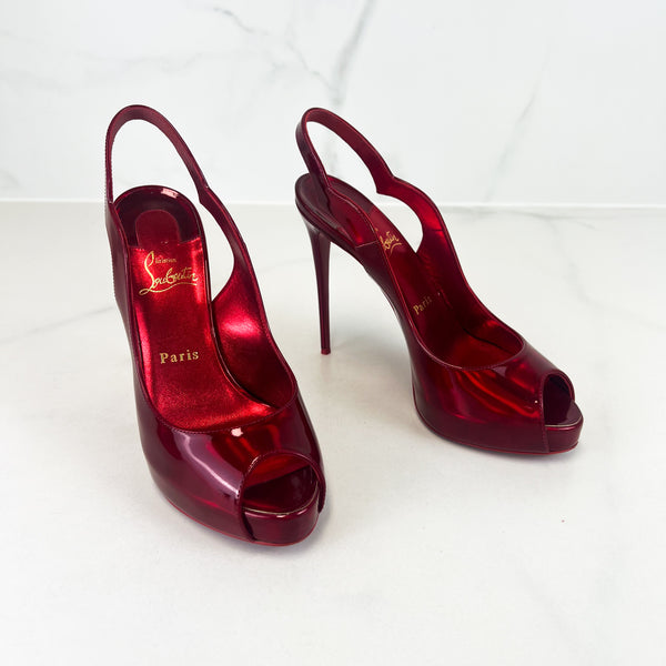 Christian Louboutin Red Hot Sling Alta Chick 120 Size 38