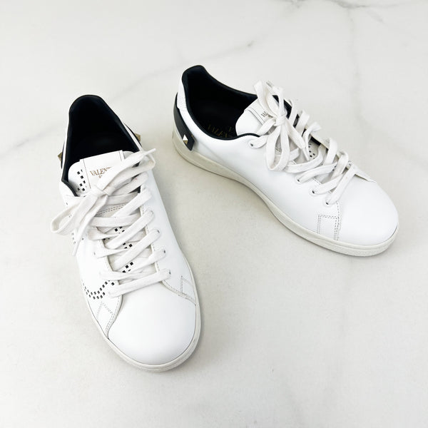 Valentino Garavani White Leather Sneakers Size 38