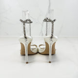 Jimmy Choo White Saeda 100 Sandal Size 38