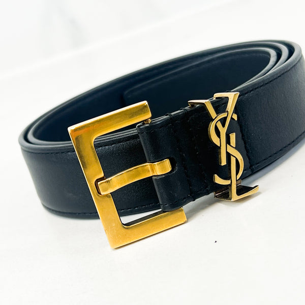 Saint Laurent Cassandre Black Belt Size 75