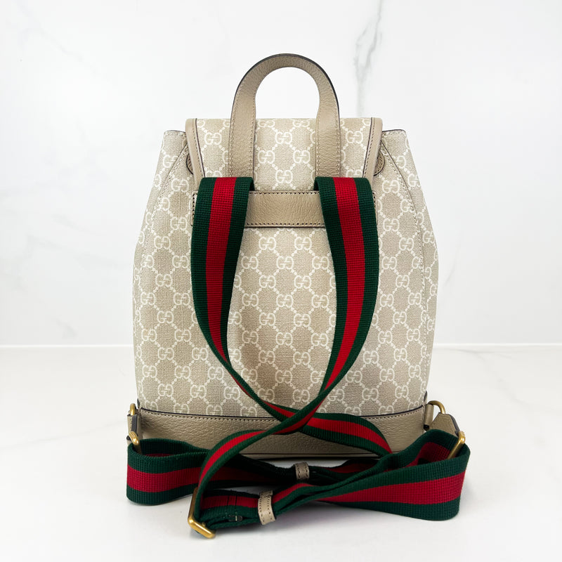 Gucci Small Backpack with GG in Beige & White Supreme