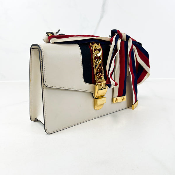 Gucci Small Sylvie White Shoulder Bag