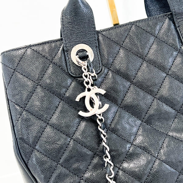 Chanel Black CC Caviar Tote with Top Handle