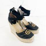 Gucci GG Marmont Espadrilles Wedges Size 38