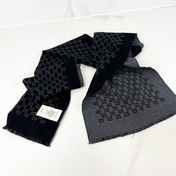 Gucci GG Jacquard Pattern Knitted Scarf