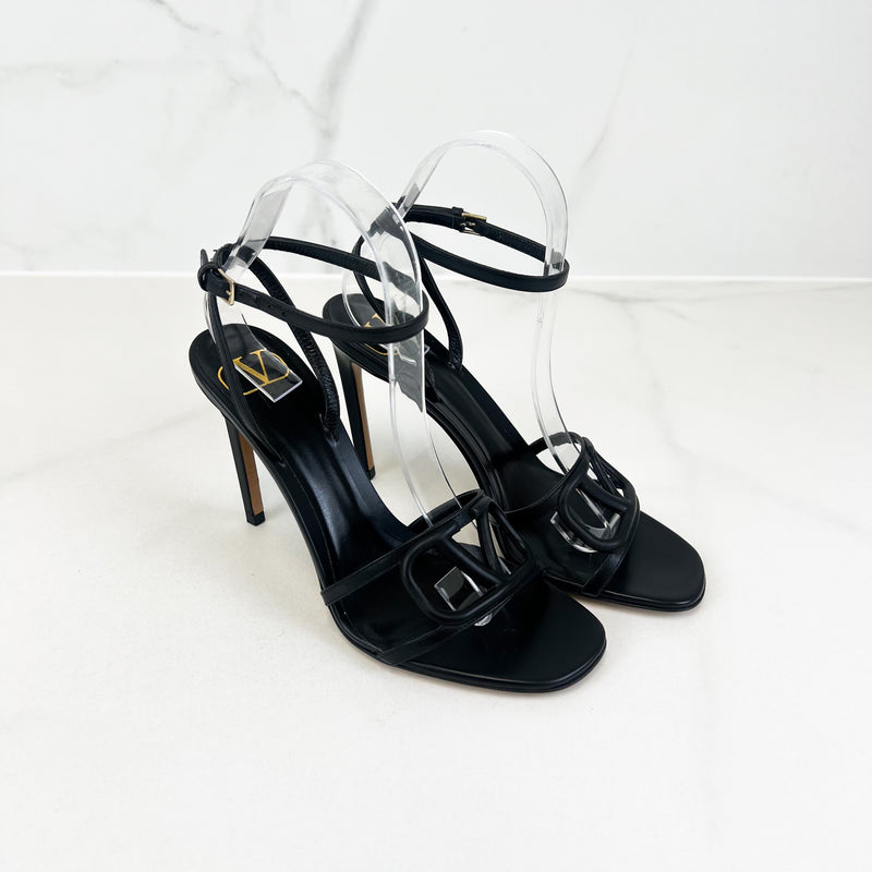 Valentino Black Leather Sandal Size 37.5