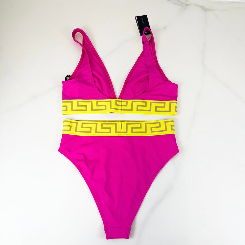 Versace Pink Greca Two piece Swimsuit Size 4