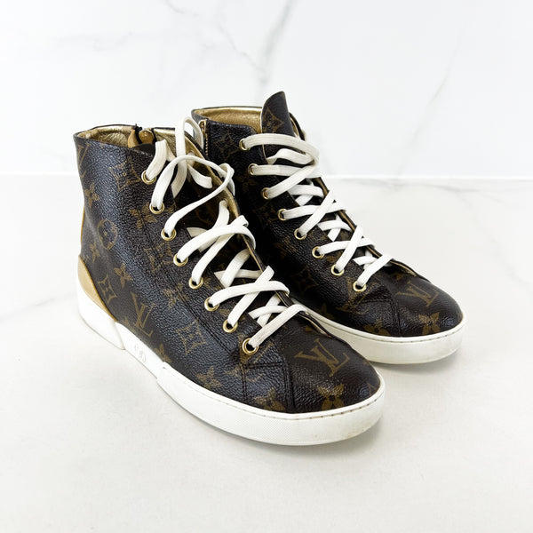 Louis Vuitton Monogram Stellar High Top Sneaker Size 36