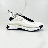 Chanel CC Velvet Calfskin & Mixed Fibers Sneaker ‘Ivory’ Sneaker Size 41.5