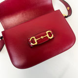 Gucci Horsebit 1955 Small Shoulder Bag in Red Leather