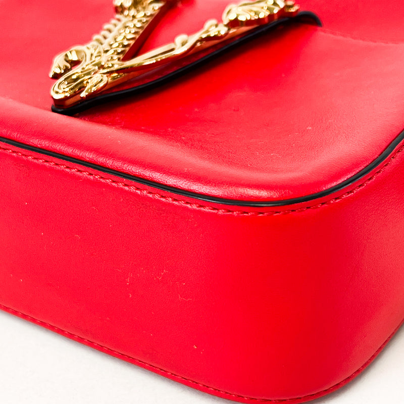 Versace Red Virtus Shoulder Bag with GHW