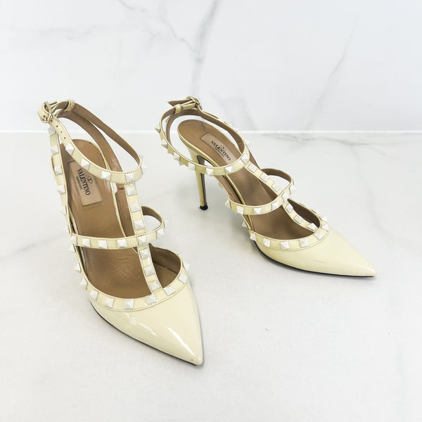 Valentino Caged Ivory Rockstud Pumps Size 40