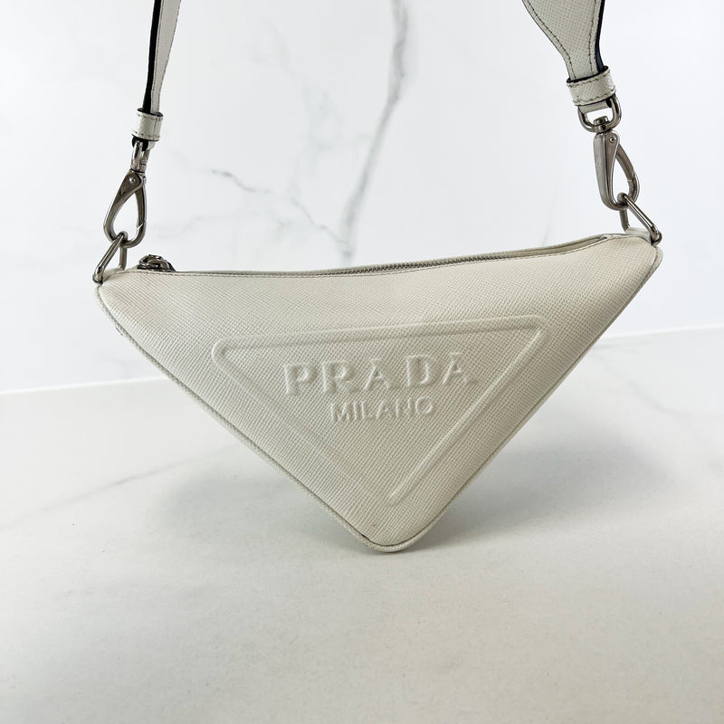 Prada Triangle Leather Shoulder/Crossbody Bag