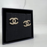 Chanel CC Crystal Stud Earrings