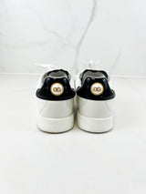 Dolce & Gabbana Portofino Calfskin Leather Sneaker with Pearl