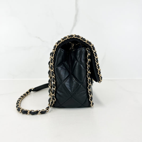 Chanel Lambskin Quilted Running Around Chain Bag