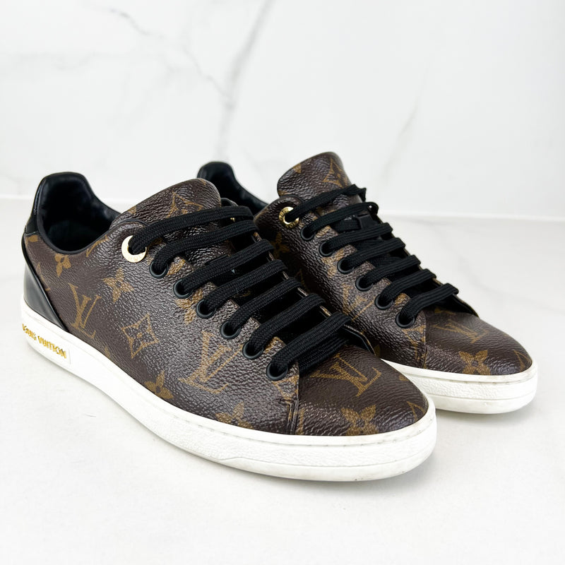 Louis Vuitton Brown Monogram Canvas and Leather Frontrow Low Top Sneakers  Size 40 Louis Vuitton