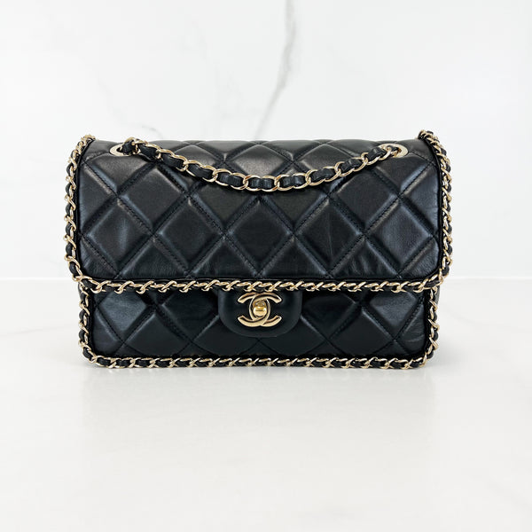 Chanel Lambskin Quilted Running Around Chain Bag