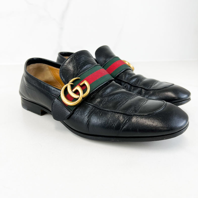 Leather loafer with hot sale gg web