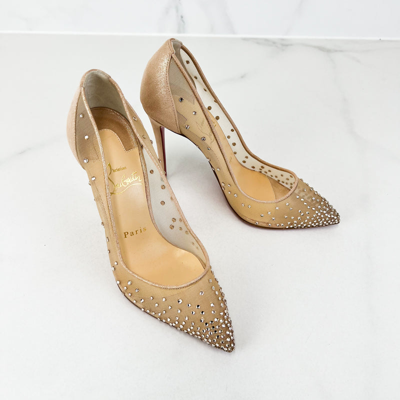 Louboutin follies clearance strass 100mm